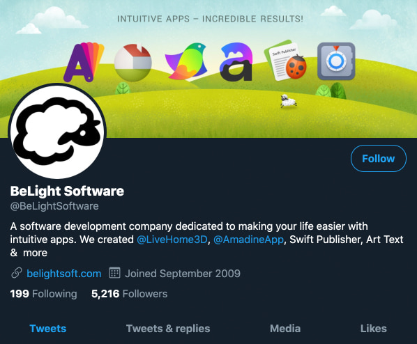 BeLight Software Twitter cover