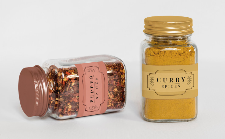 Labels for spice bottles