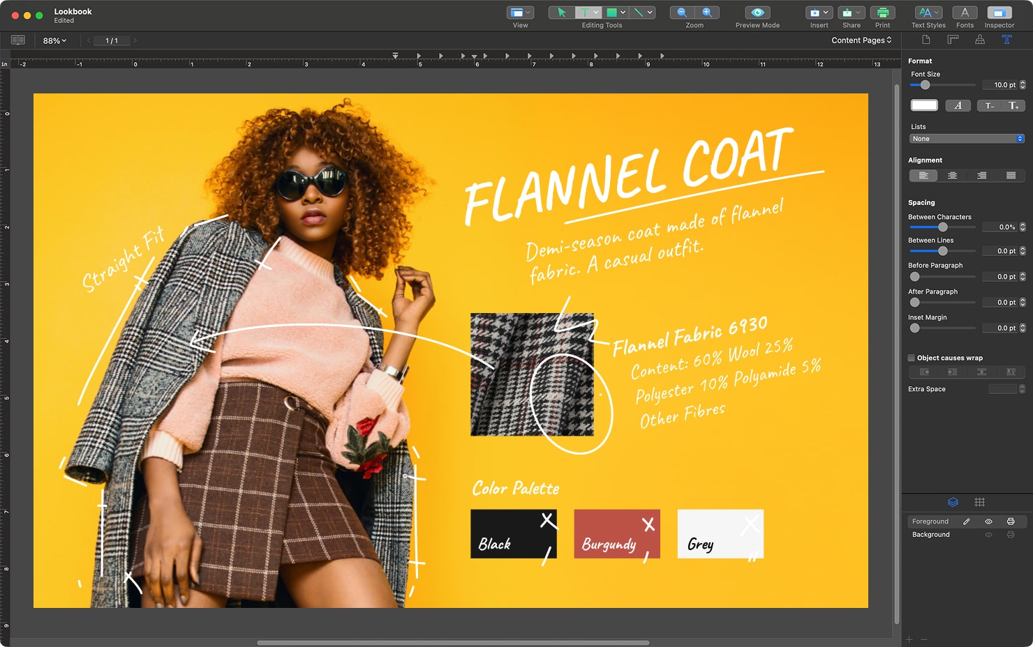A Lookbook created in Swift Publisher for Mac.