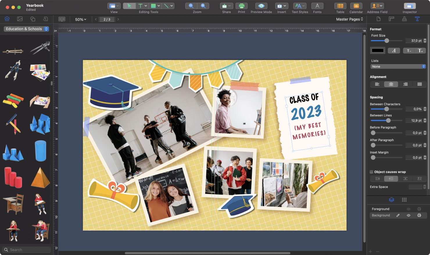 An award-winning school yearbook created with Swift Publisher on your Mac.