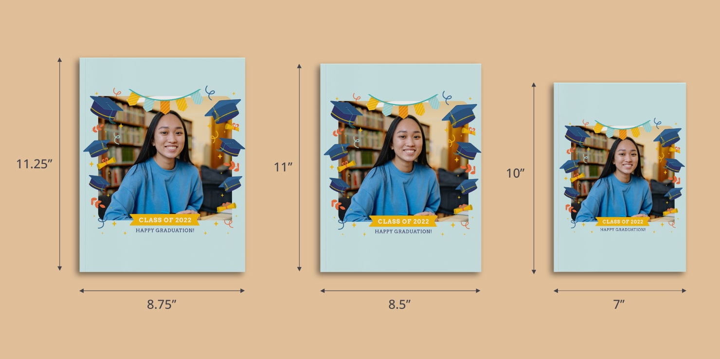 Yearbook dimensions.