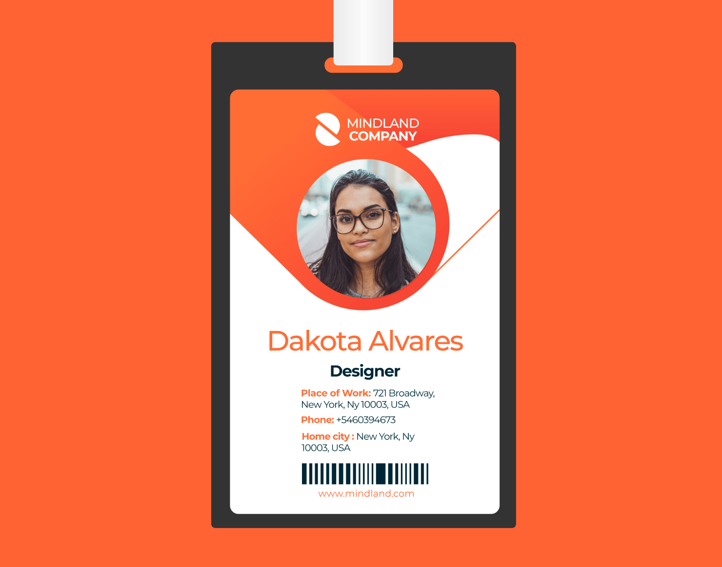 Name badge for an employee.