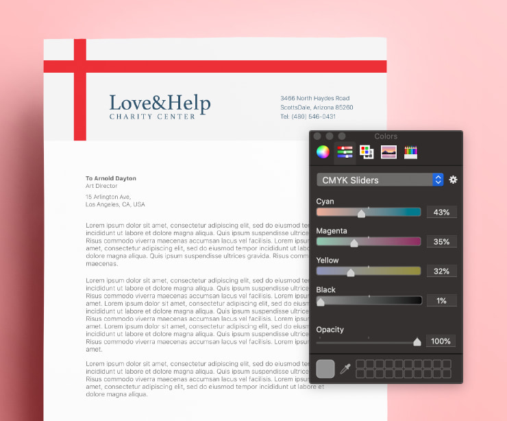 Letterhead design example