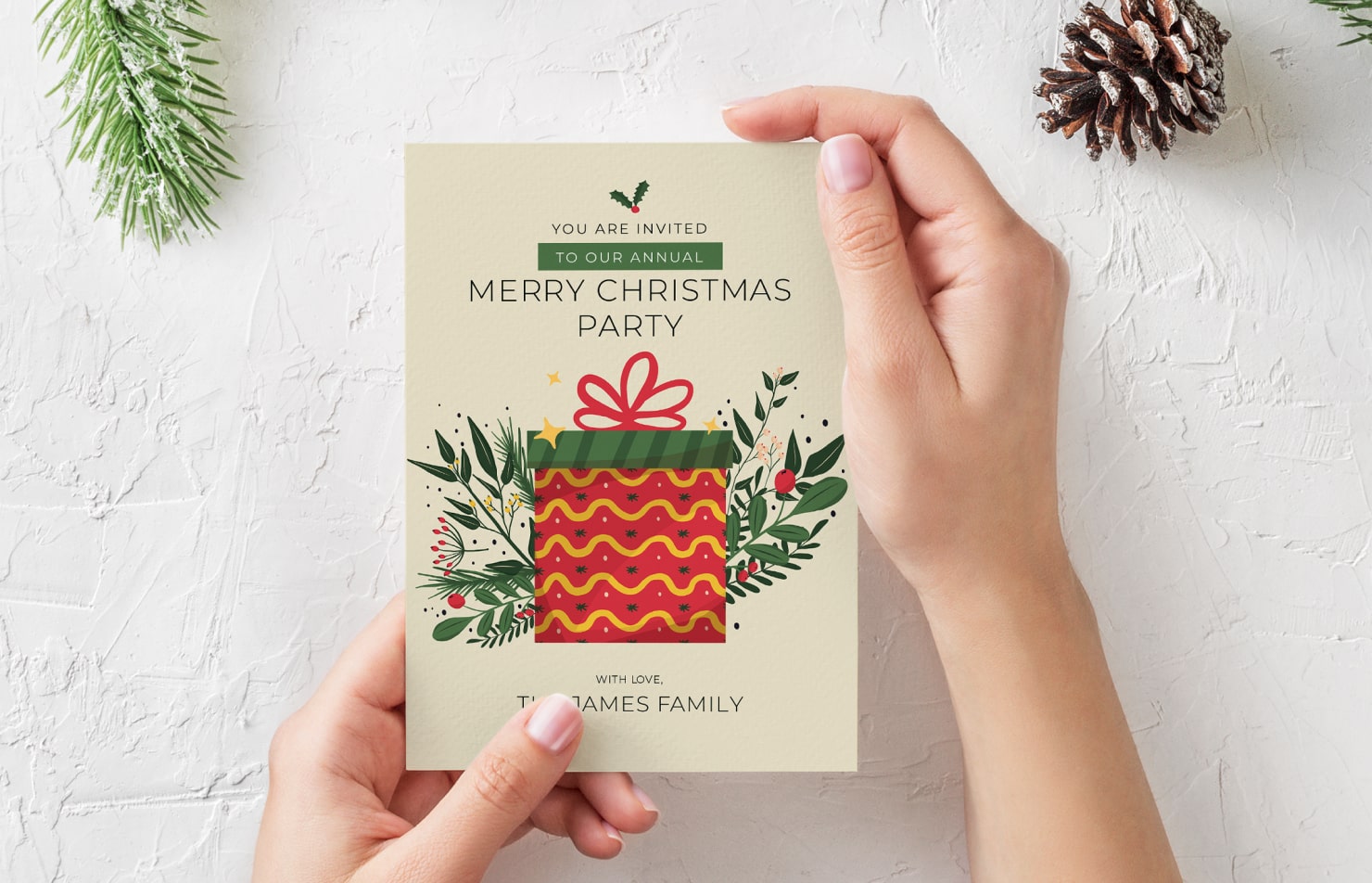Festive christmas party invitation.