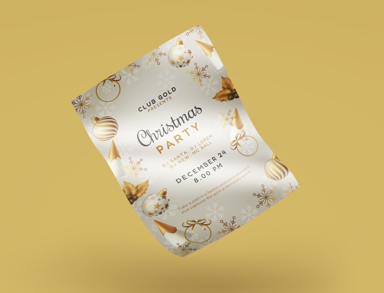 Gold luxury party invitation.