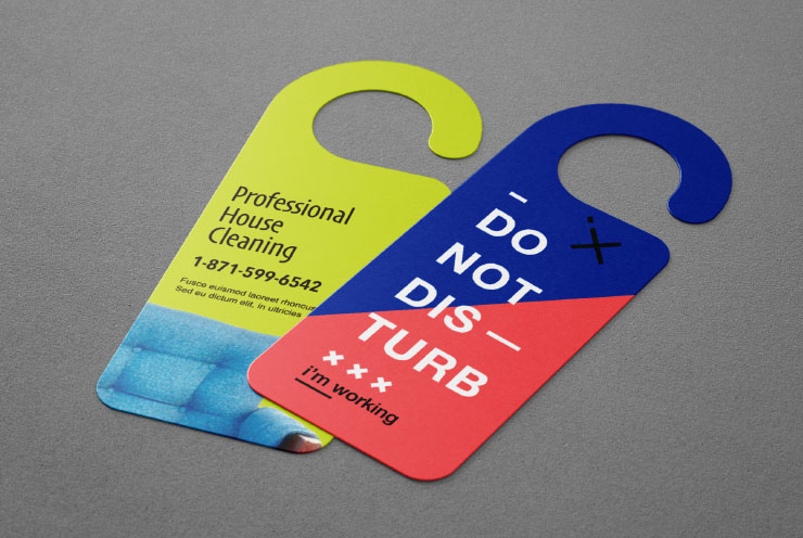 Do-not-disturb sign and door knob hanger advert