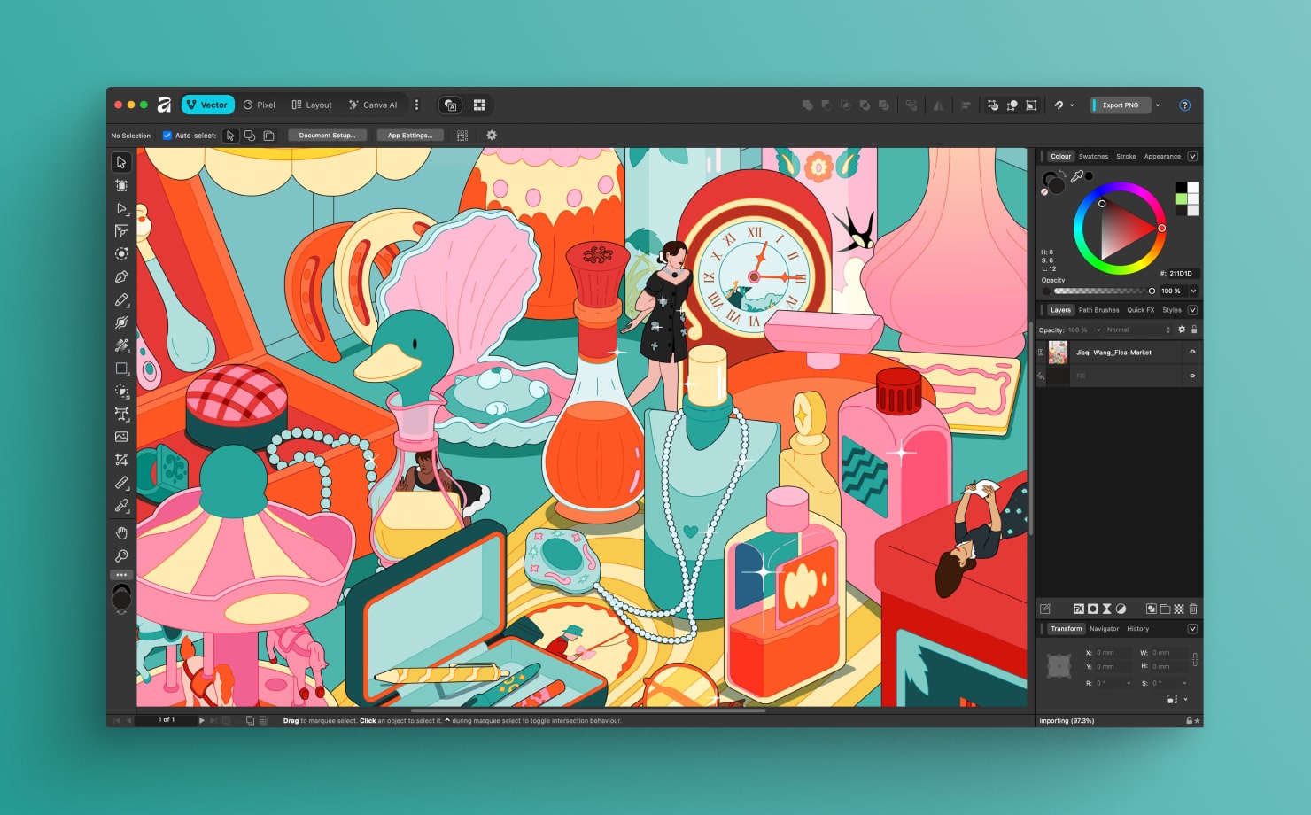 Affinity by Canva app interface.