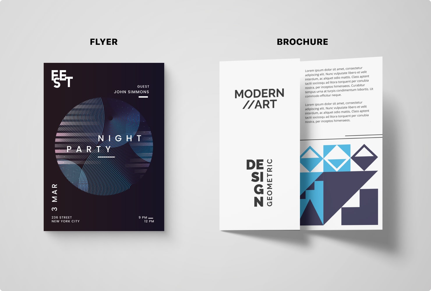 Flyer vs Brochure comparison.