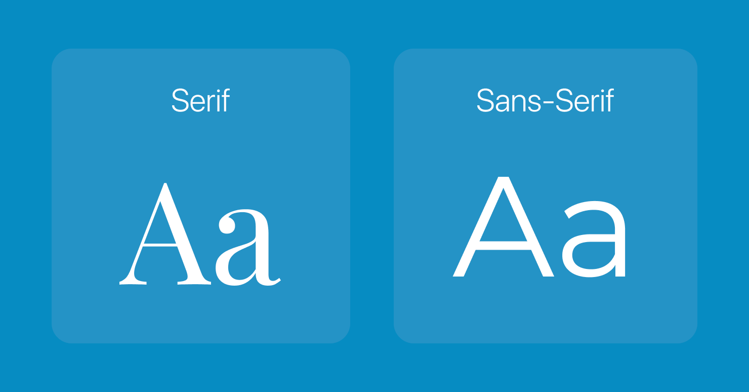 The difference between Serif and Sans-Serif fonts.