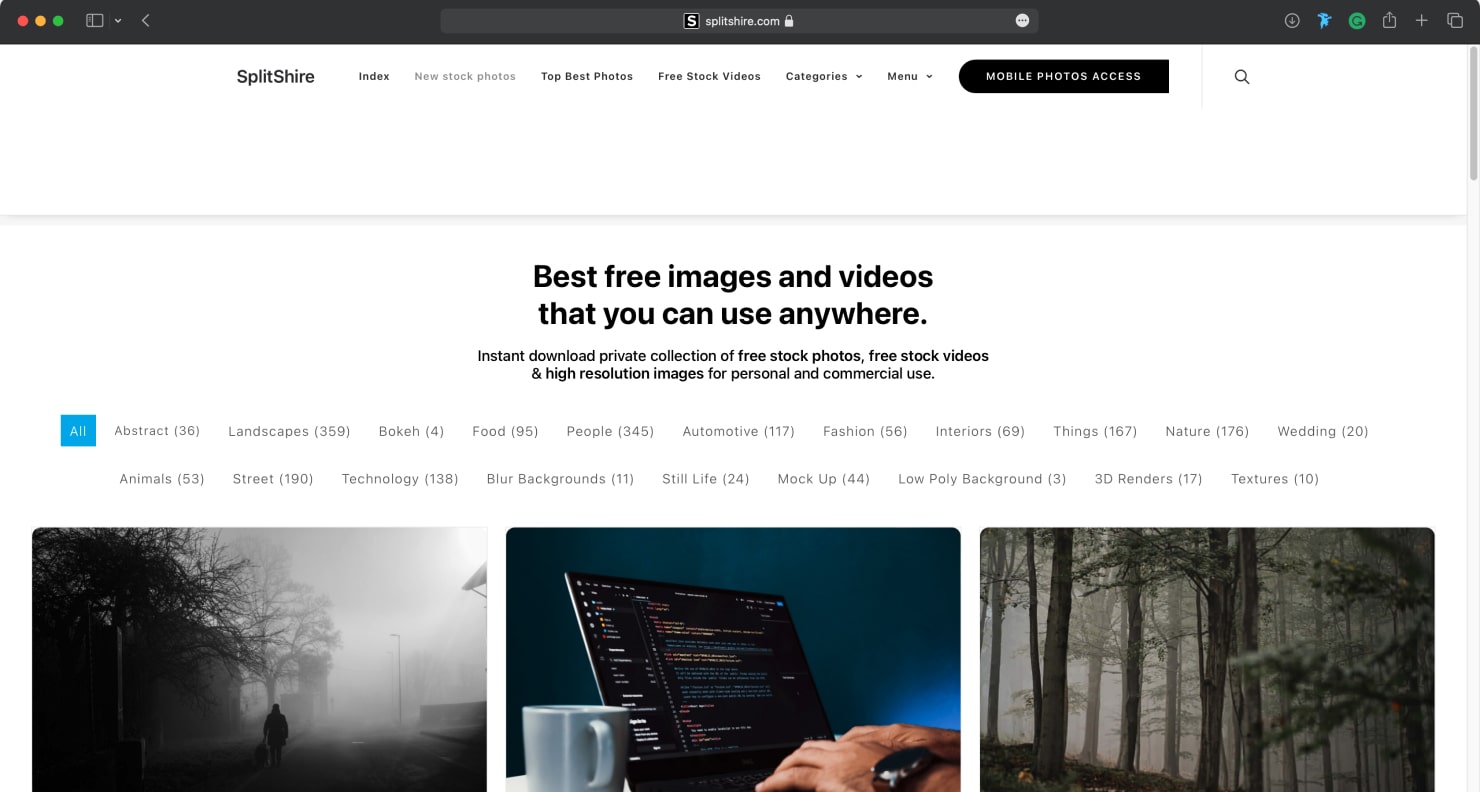 SplitShire site preview.