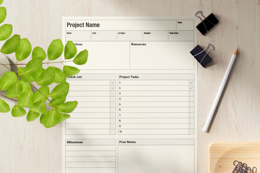 Project planner and scheduler template for Swift Publisher.