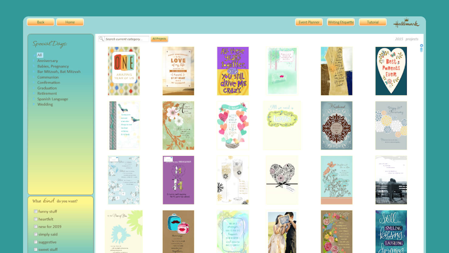 Hallmark Card Studio with template gallery.