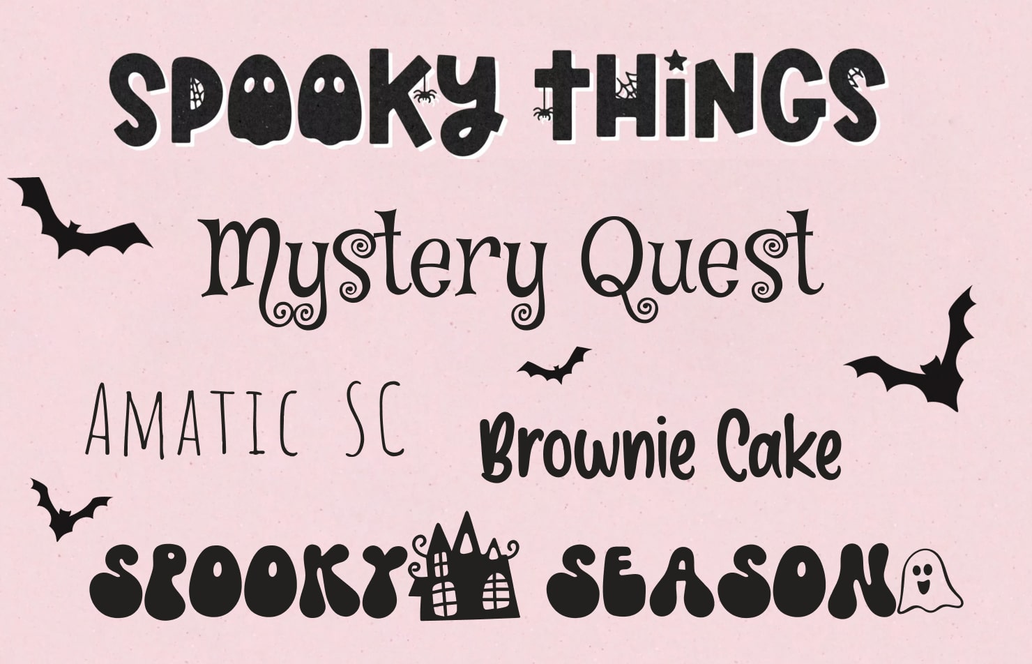 Different cartoon and spooky fonts.