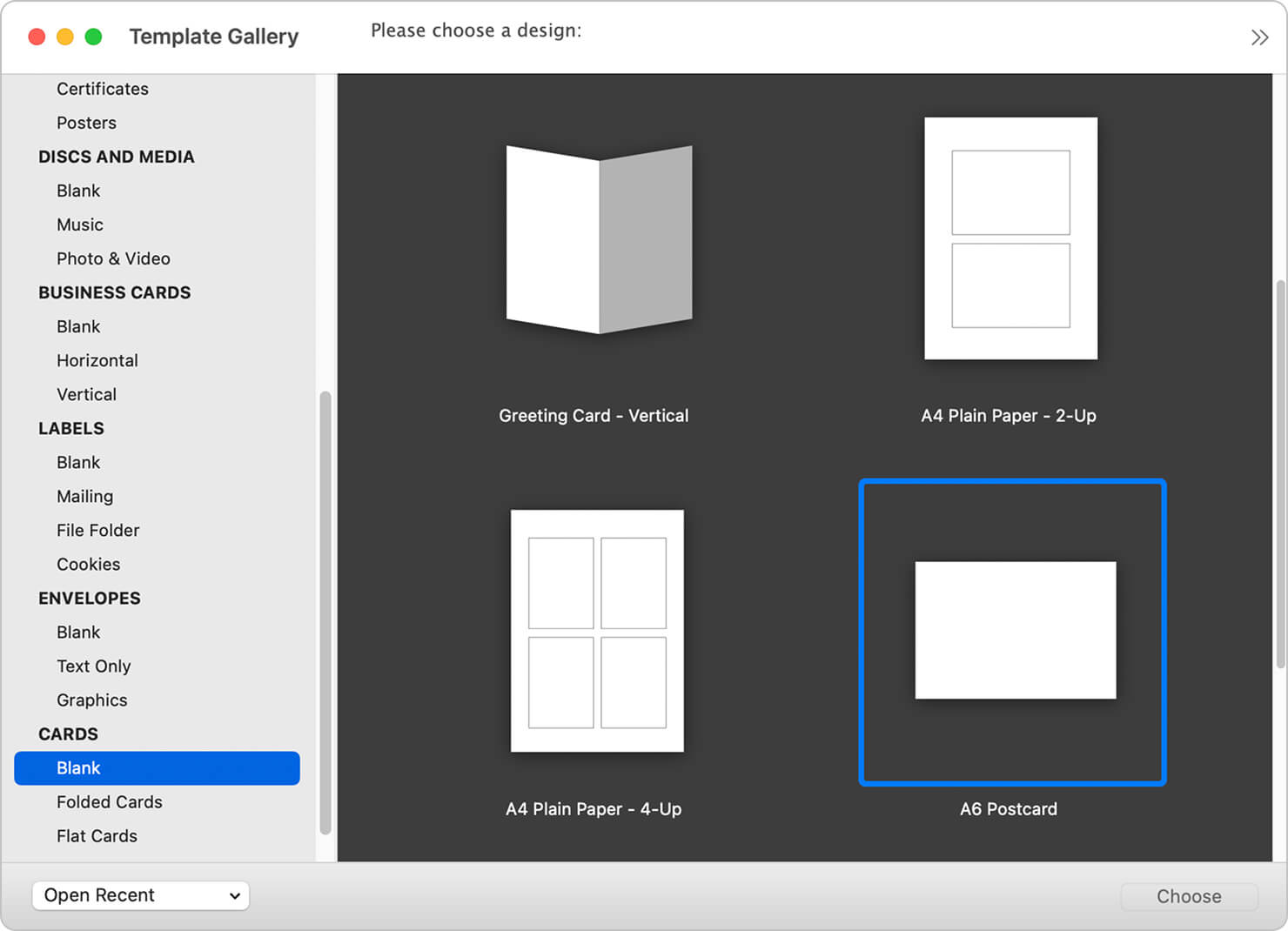 Swift Publisher for Mac Template Gallery.