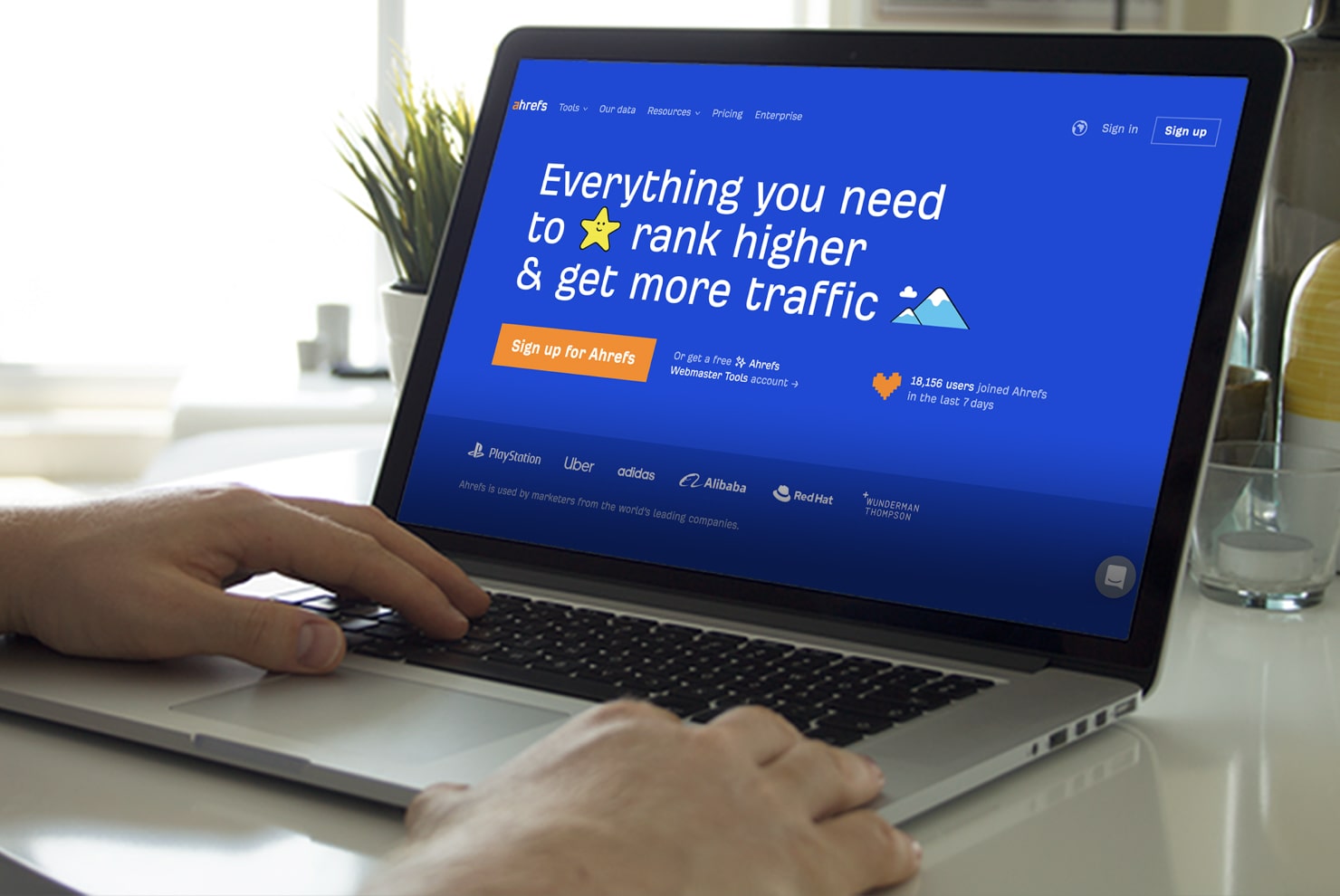 Ahrefs home page.