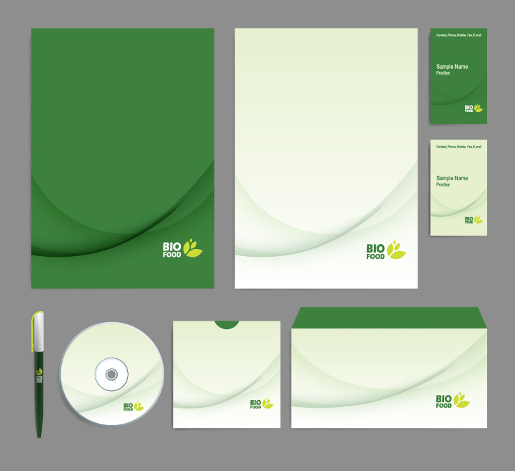 Green color eco set for your business