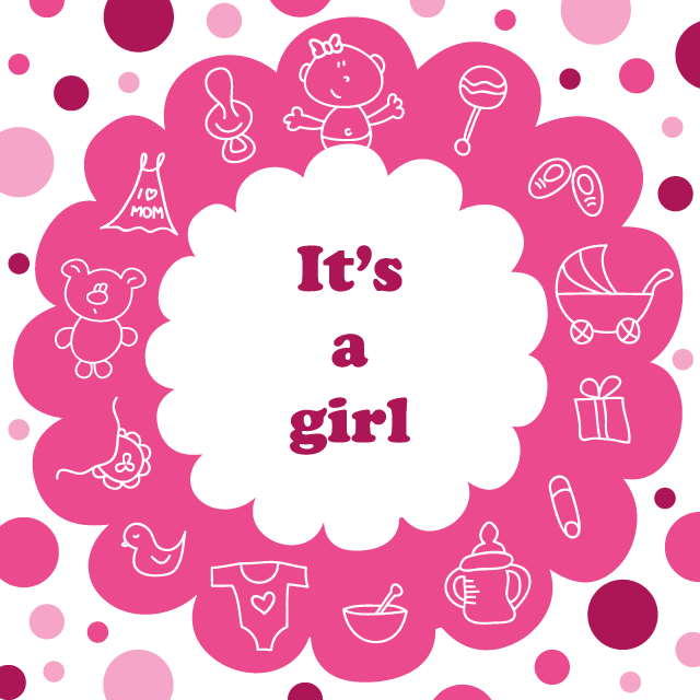 Pink baby shower DIY invitation