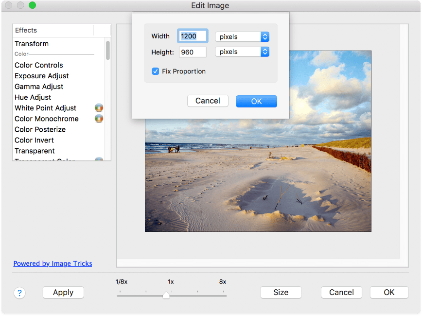 Swift Publisher’s Image Tricks plug-in screenshot