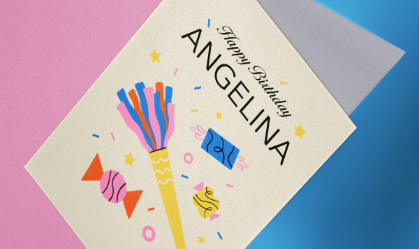 How to Make a Greeting Card on Your Mac tutorial preview with birthday greeting card.