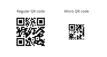 Regular QR code vs Micro QR code
