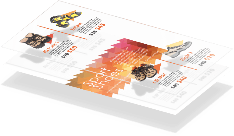 Image of a flyer with applied Master pages