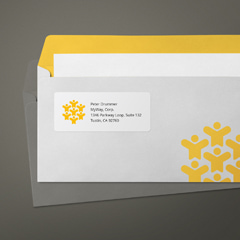 A mailing label created in all-purpose desktop publishing software