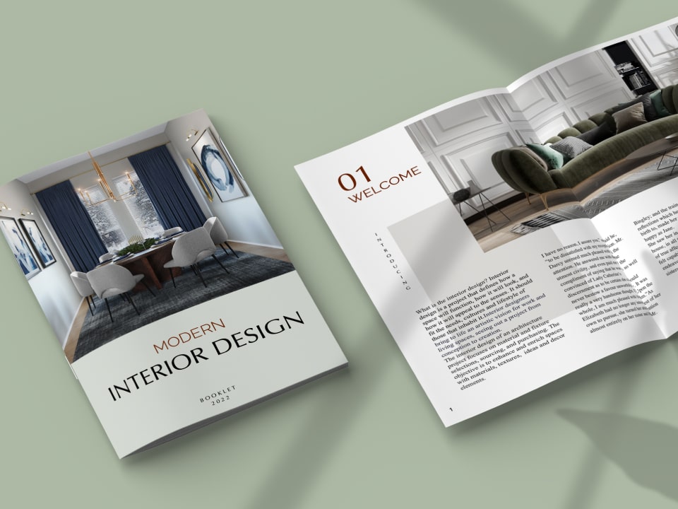 Example of brochure cover and pages inside.
