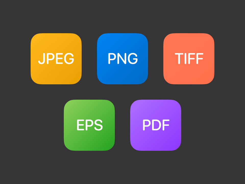 Export your project in various formats.