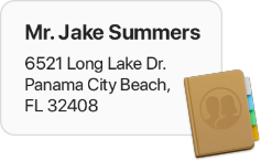 Address label with Contacts icon