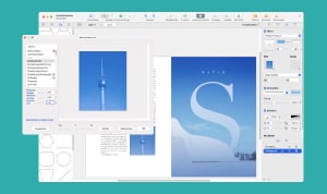 Vorschau der InDesign-Alternative mit Swift Publisher-Oberfläche.