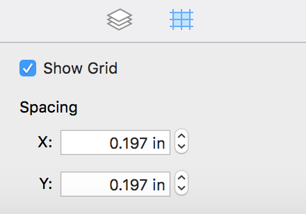 Grid settings in the Inspector
